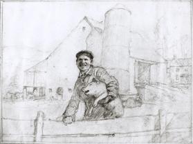 Portrait of a Farmer, composition drawing