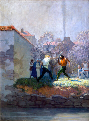 Alleyne Fights on the Banks of the Garonne 
Back and back gave Tranter, ever seeking time for a last cut.  On and on came Alleyne.