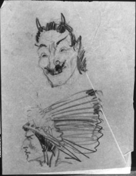 Untitled (head of a devil; head of an Indian)