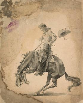 Untitled (man on bucking bronco)