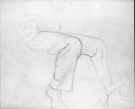 study of a seated figure from waist to feet