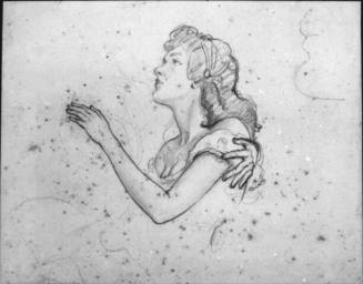 Anthony Adverse, study of female figure for slipcase cover label