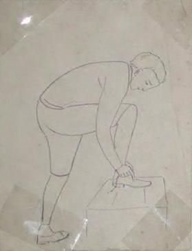 Untitled (boy tying his shoe)