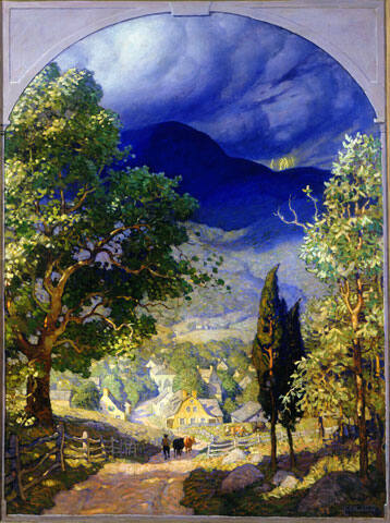 A Village in the Catskill Mountains