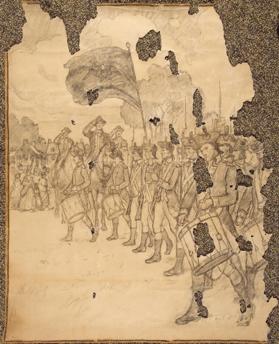 America's First Standing Army, composition drawing