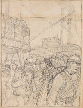 untitled (illustration for The Peach-Brandy Leg), composition drawing