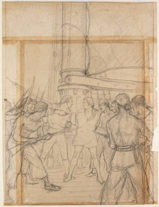 Captain Bligh was standing by the mizzenmast, composition drawing