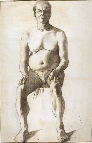 Untitled (life drawing study, seated male)