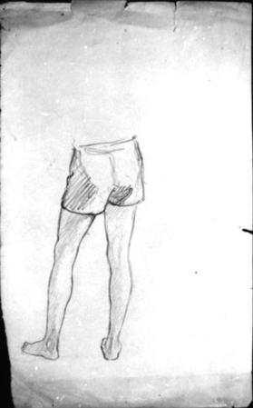 Untitled (study of a figure from waist to feet)