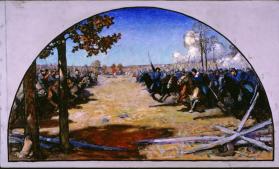 The Battle of Westport, October 21, 1864, presentation painting