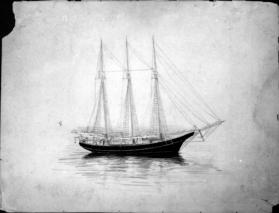 Untitled (view of a sailing ship)