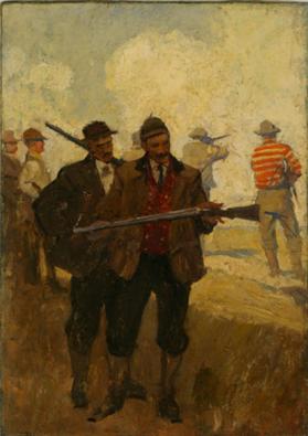 untitled  (two men examining gun)