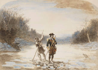Washington and Gist Crossing the Allegheny River