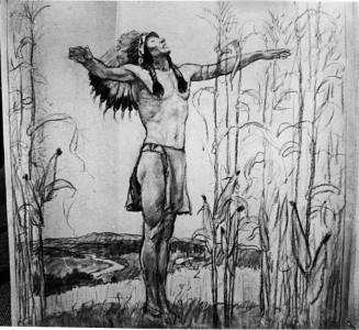 Great Spirit of the Cornlands, composition drawing