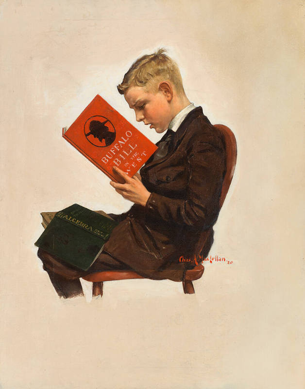 Young Man Reading Buffalo Bill