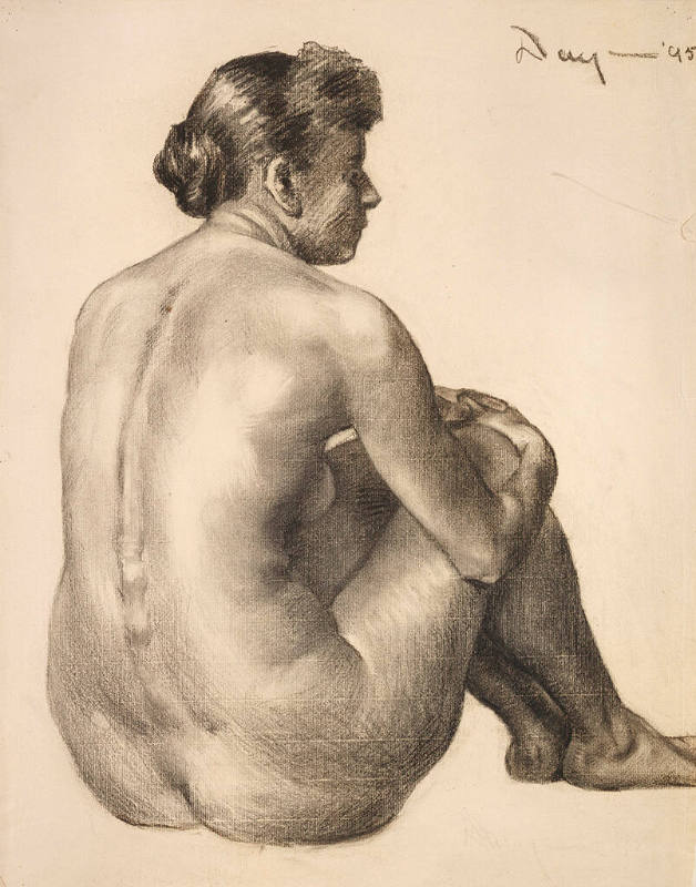 Seated Female Nude, Back View
