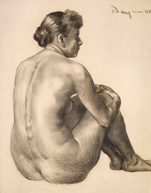 Seated Female Nude, Back View