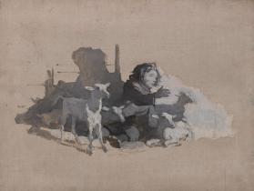 The Pike County Ballads, untitled tailpiece (child with lambs)