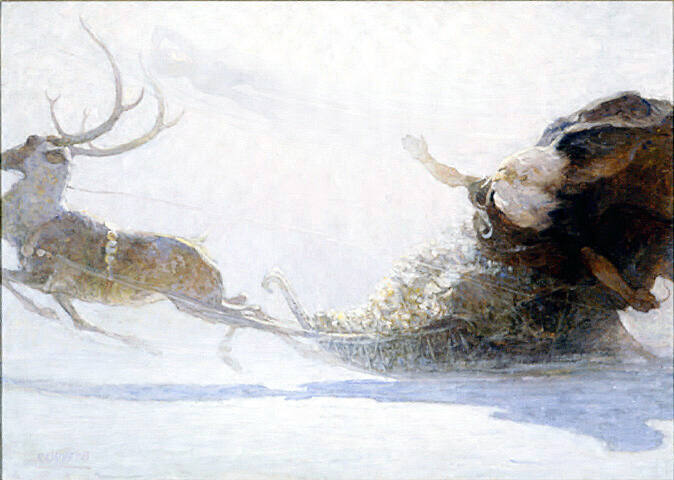 The Magician and the Maid of Beauty
High in the sky he saw a rainbow, and on it the Maid of Beauty