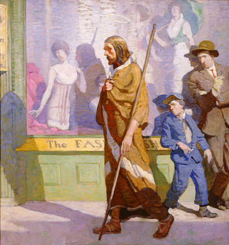 "I am advertising the Brotherhood of Man, Simplicity, Truth, and Freedom from Possessions" (right side)