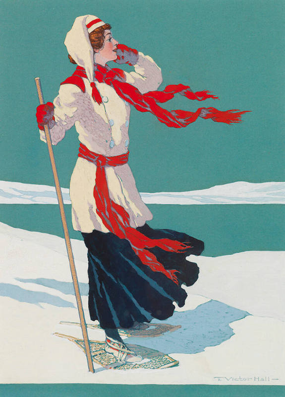Untitled (young woman on snowshoes)