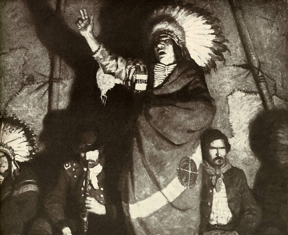 "My great white brothers," said Chief Santanta, after loading the peace-pipe and passing it to General Sherman, "I welcome you to my camp and to my people!"