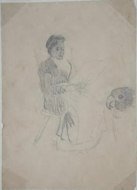 Untitled (studies of a woman and a parrot)