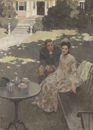 Hugh Wynne Courting Miss Dorothea Penniston in Aunt Gaynor's Garden