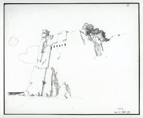 The Mysterious Island, untitled tailpiece  [cliff dwellers descending a ladder]