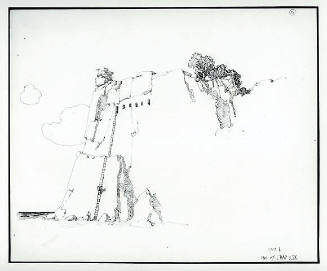 The Mysterious Island, untitled tailpiece  [cliff dwellers descending a ladder]