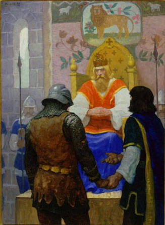 Prince Leo Presents Rogero to Charlemagne
"Behold," Leo said, "The champion who maintained from dawn to setting sun the arduous contest; he comes to claim the guerdon of the fight"