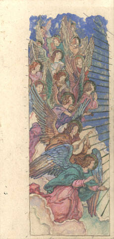 Design for left panel of reredos, Chapel of the Holy Spirit, Washington National Cathedral