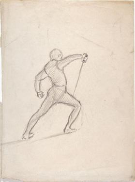 study of a figure fencing