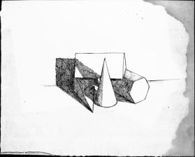 Untitled (study of four geometric objects)