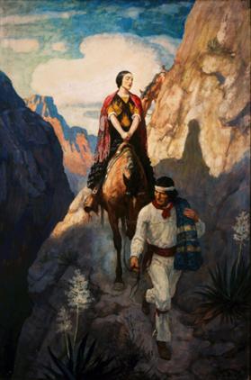 Ramona, untitled illustration (Ramona and Alessandro on the narrow trail)