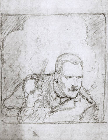 Adventures of Richard Hannay, composition drawing for dust-jacket illustration