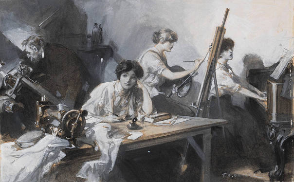 Man and Three Daughters | Aglaia, Recalling Patti's Triumphs, Dreamed of Opera.