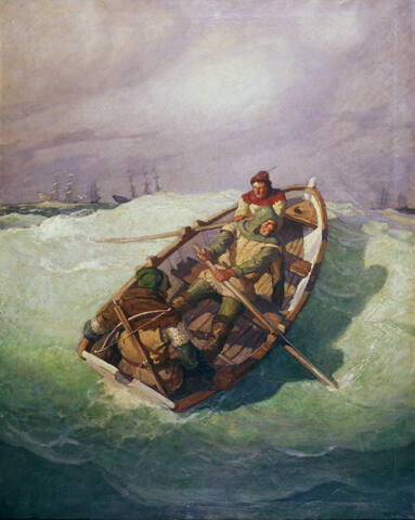 The little cockle dipped into the swell and staggered under every gust of wind