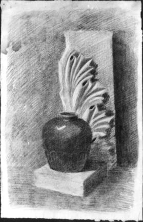 Untitled (still life with vase; verso, sill life with bottle)