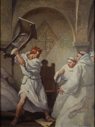 The Renegade Monk
"By the black rood of Waltham!" he roared, "if any knave among you lays a finger-end upon the edge of my gown, I will crush his skull like a filbert!"