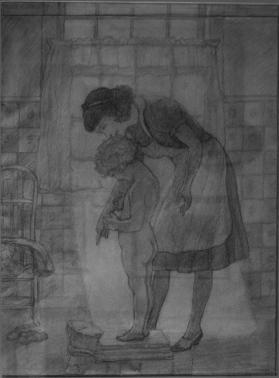 The American Mother, composition drawing