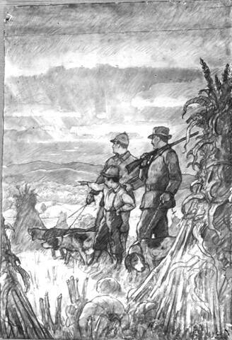 Dawn of the Open Season, composition drawing