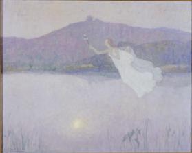 untitled (phantom female figures gliding over lake)