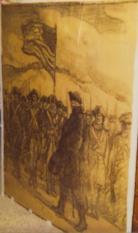 title unknown (George Washington reviewing troops)