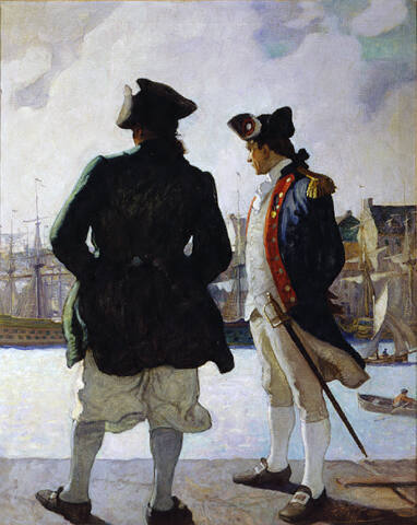 On the Sea Wall with John Paul Jones
For a long moment Paul Jones gazed out over the crowded shipping, down the long narrow harbor, out to the open water.  He whistled dolefully between his teeth