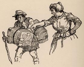 Rip Van Winkle, untitled drawing (Dame Van Winkle and the New England peddler)