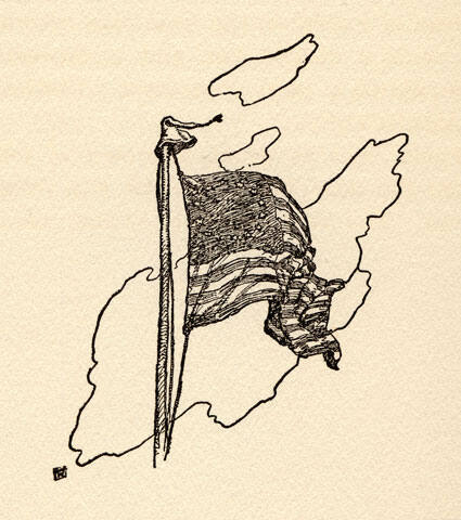 Rip Van Winkle, untitled drawing (The new flag)