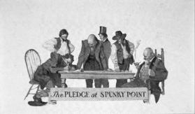 The Pledge at Spunky Point (headpiece illustration for The Pike County Ballads)