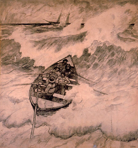 Coast Guard to the Rescue, composition drawing