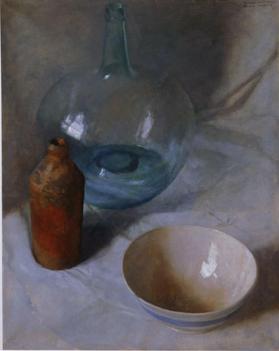 Still life with Two Bottles and Bowl